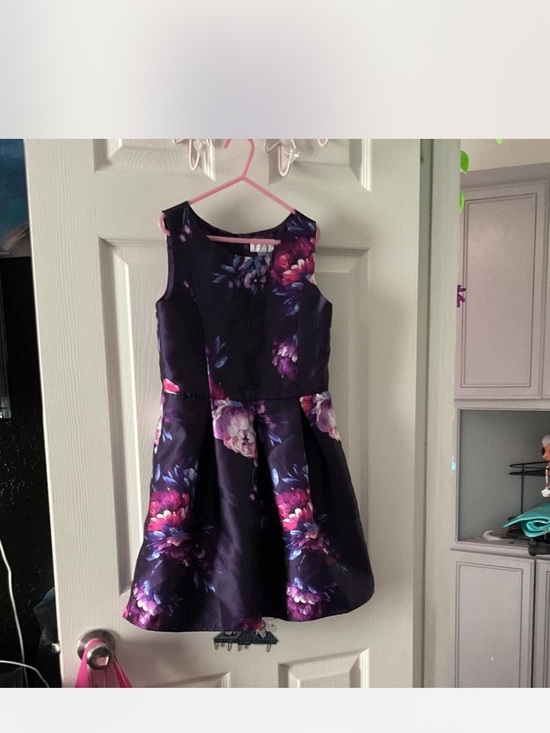 The Children's Place Other - The Children's Place Dark Purple Floral Fit-and-Flare Dress